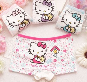Трусики-шорты для девочки с принтом "Hello Kitty и блокнот" (4 шт)