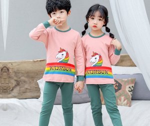 Детская пижама с принтом "Единогог и радуга"