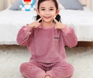 Детская пижама, цвет темно-розовый