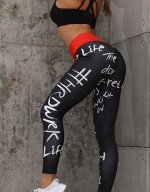 Леггинсы женские спортивные, принт &quot;Life&quot;