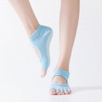 Носки для йоги и фитнеса, голубые, со стопперами