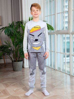 Пижама подростковая хлопок с принтом Хару цвет Серый