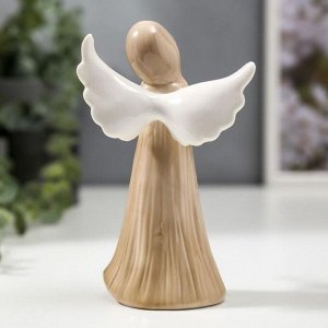 Сувенир керамика "Ангел-девочка в длинном платье, со скрипкой" 14,7х6,3х8,7 см