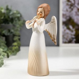 Сувенир керамика "Девочка-ангел в платье-волна со скрипкой" 17,4х6,8х8,3 см