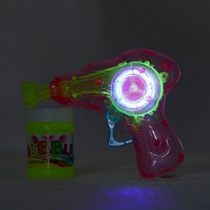 Мыльные пузыри "Пистолет световой, работает от инерции", 50 мл, цвета МИКС