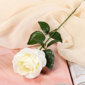Цветы искусственные "Роза Глория" 9х60 см, белый