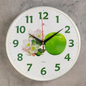 Часы настенные "Зелёное яблоко", "Рубин", 25х25 см