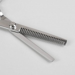 Ножницы филировочные с упором, лезвие — 6 см, цвет серебряный