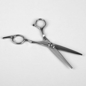 Ножницы парикмахерские с упором, лезвие — 6 см, цвет серебряный