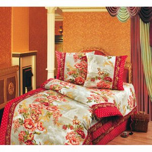 Комплект постельного белья 1,5-спальный, бязь "Люкс" (Гобелен, красный)