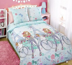 Комплект постельного белья 1,5-спальный, бязь "Люкс", детская расцветка (Лили)