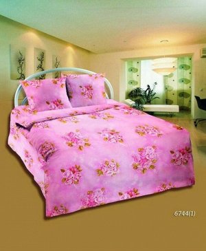Комплект постельного белья 1,5-спальный, с вырезом "ромб", бязь Шуйская ГОСТ (Очарование, розовый)