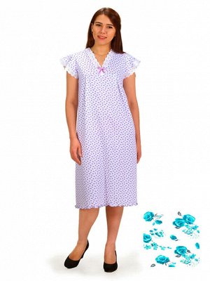 Сорочка ночная женская,мод. 427, трикотаж (Цветение (бирюзовый))