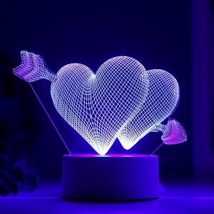 Светильник "Сердца" LED RGB от сети 9,5х18х15 см