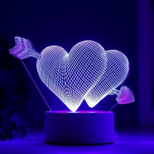 Светильник "Сердца" LED RGB от сети 9,5х18х15 см RISALUX