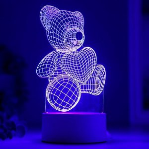 Светильник "Мишутка" LED RGB от сети 9,5х10,5х20 см