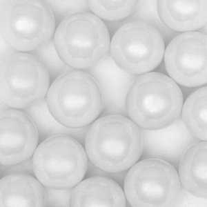 Кондитерская посыпка «Сахарные шарики» 12 мм, белые, перламутровые, 50 г