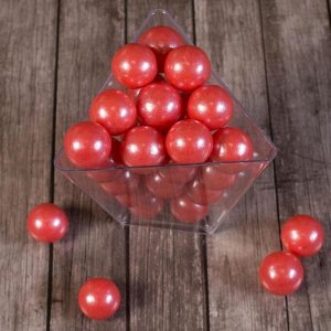 Кондитерская посыпка «Сахарные шарики» 12 мм, красные, перламутровые, 50 г