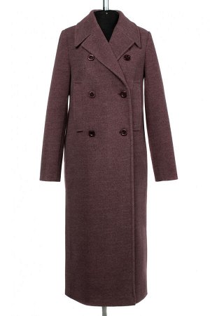 01-10253 Пальто женское демисезонное валяная шерсть Бордово-сиреневый