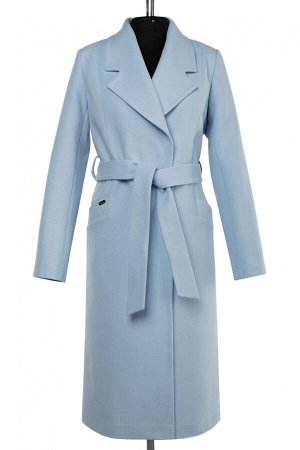 01-10247 Пальто женское демисезонное (пояс) Кашемир голубой