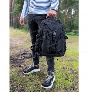 Рюкзак с двумя косыми карманами спереди, CH-7017,black