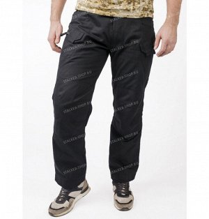 Pants UTL, fleece, 97%cotton 3%polyester Canvas, black