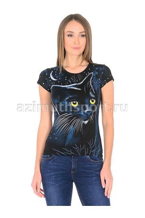 Женская футболка Stella  Кот с луной