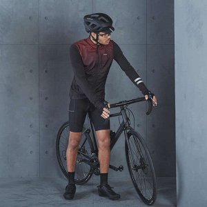 Джерси мужское с длинными рукавами для велоспорта RC 500 бордовое TRIBAN