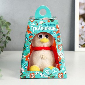 Растущая травка "Пингвин" (розовый) в домике МИКС