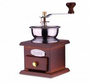 Ручная кофемолка с деревянным основанием