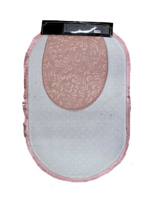 Набор ковриков 3-х пр. с велюром для ванны туалета в ассортименте розовый