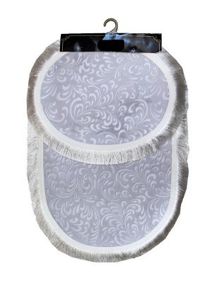 Набор ковриков 3-х пр. с велюром для ванны туалета в ассортименте серый