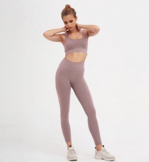 Костюм спортивный женский, топ+брюки, темно-розовый