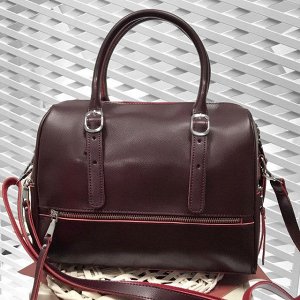 Элегантная сумка саквояж Anabel из натуральной кожи сливового цвета.
