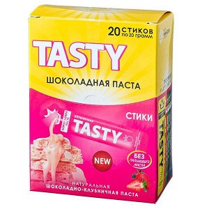 Шоколадная паста Tasty клубничная 400 г (20 стиков по 20 г)