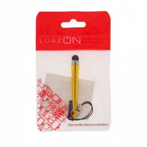 Стилус LuazON, "Капля", для планшета и телефона, 6 см, тепловой, с креплением, жёлтый