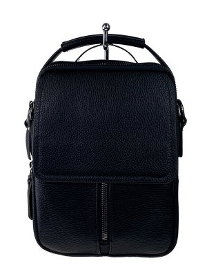 Кожаная мужская сумка-трансформер, цвет чёрный