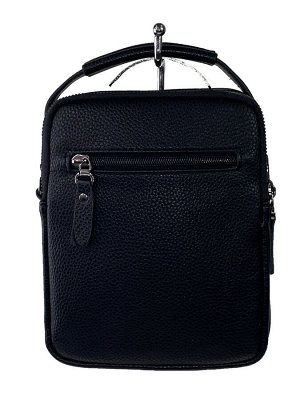 Маленькая мужская сумка для документов из натуральной кожи, цвет чёрный