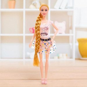 Кукла модель шарнирная "Эмма" в платье, МИКС