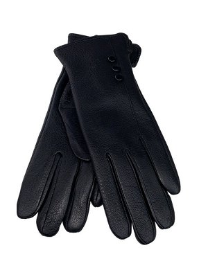 Женские перчатки из натуральной кожи оленя, цвет чёрный