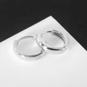 Серьги-кольца "Минимализм" тонкая линия, d=0,9, цвет серебро
