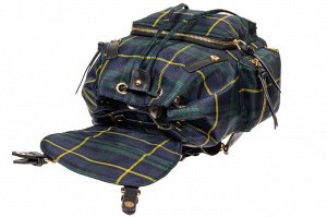 Женский клетчатый рюкзак из текстиля, цвет зелёный