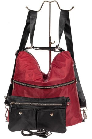 Женская текстильная сумка - рюкзак, бордо