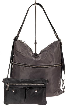 Женская текстильная сумка - рюкзак, серый