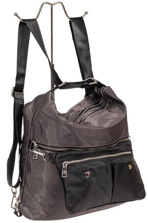 Женская текстильная сумка - рюкзак, серый