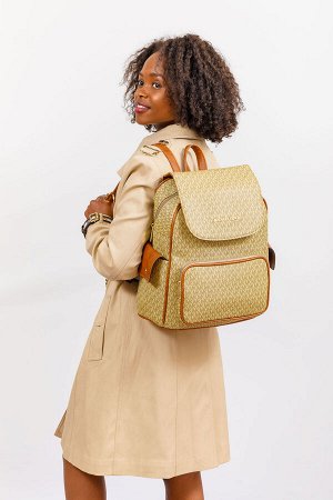 Женский рюкзак из искусственной кожи, цвет бежево-коричневый