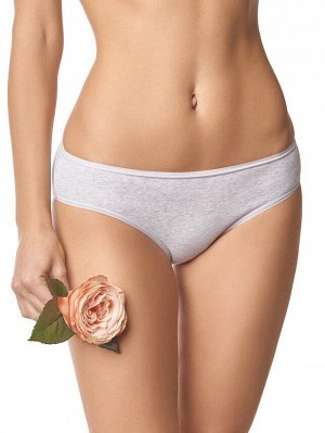 LUI et ELLE EC0346 melange gris Женские трусы слипы классические из мягкого экологичного хлопка