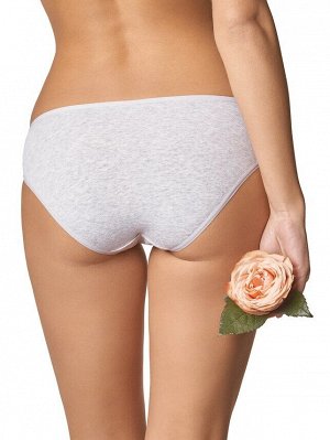 LUI et ELLE EC0346 melange gris Женские трусы слипы классические из мягкого экологичного хлопка