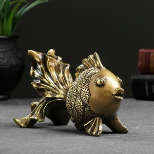 Фигурка полистоун «Золотая рыбка», золото, 13x6x8 см