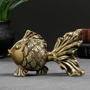 Фигурка полистоун «Золотая рыбка», золото, 13x6x8 см